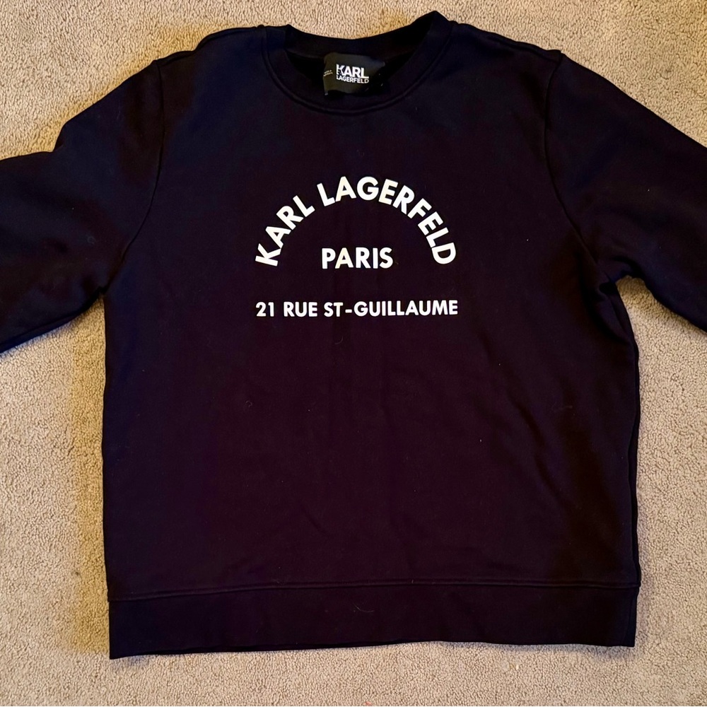 Karl Lagerfeld Black Crewneck Sweater